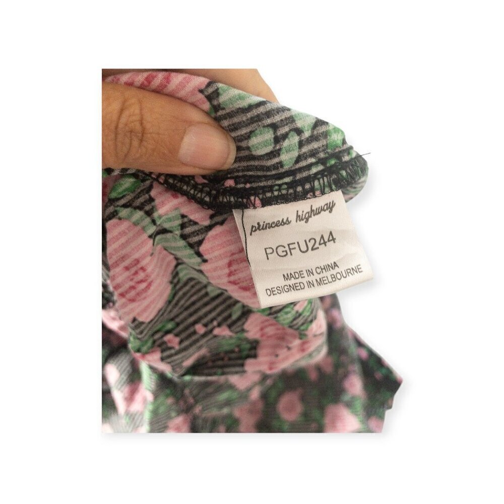 Princess Highway Sundress Dress Pink Floral Romantic SZ M 100% Organic Cotton - Picture 6 of 12